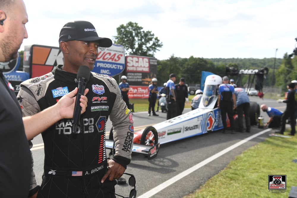 Antron Brown Not Slowing Down Championship Chase Despite Quarterfinal Exit at Maple Grove